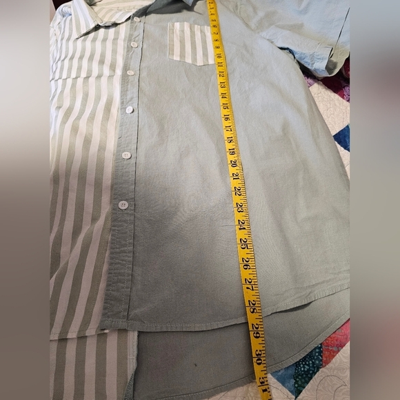 Misslook 90s Look Cotton Button Down Striped Oversized Women's Size 2XL - Picture 4 of 8